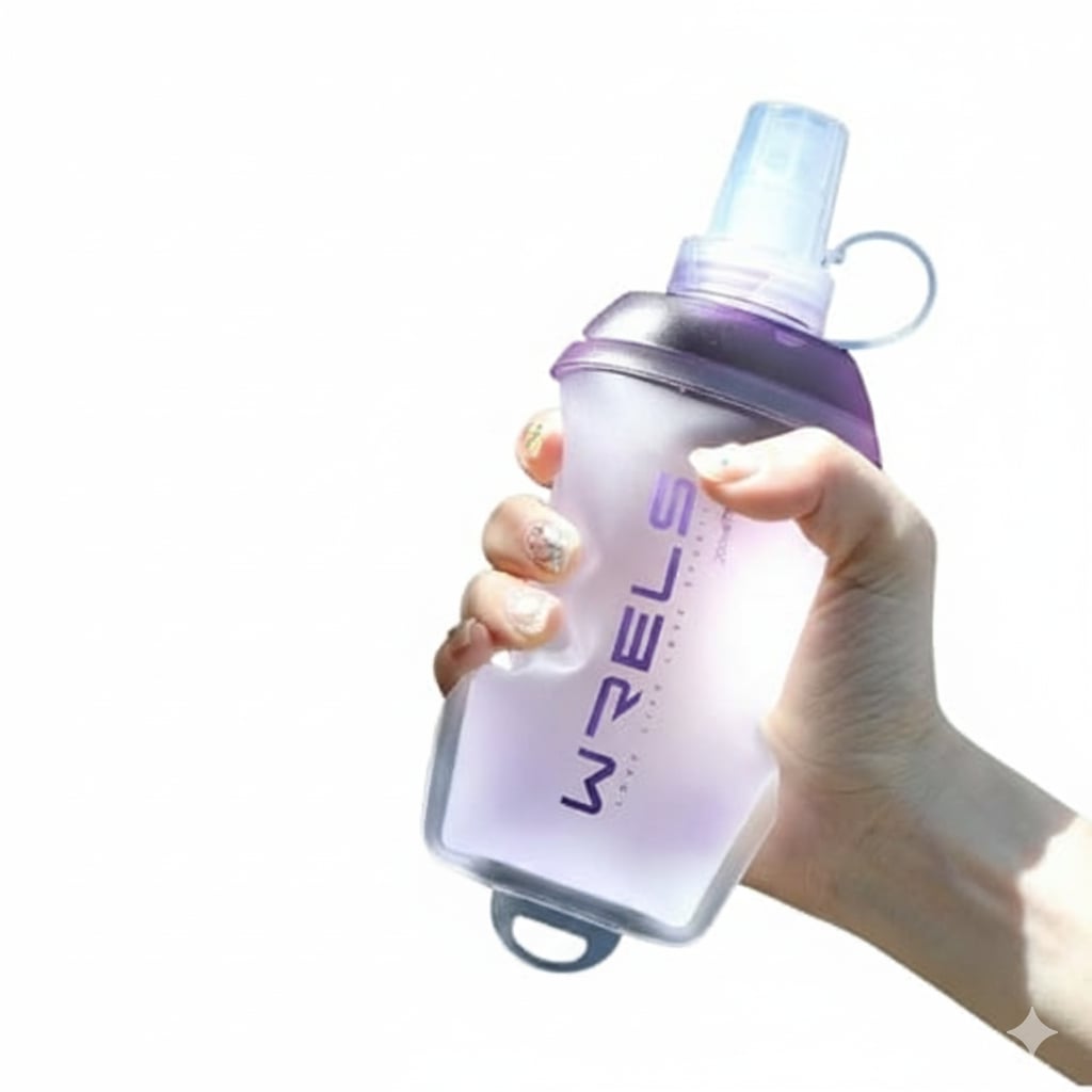 Original Wrels Collapsible Soft Water Bottle White Lavender