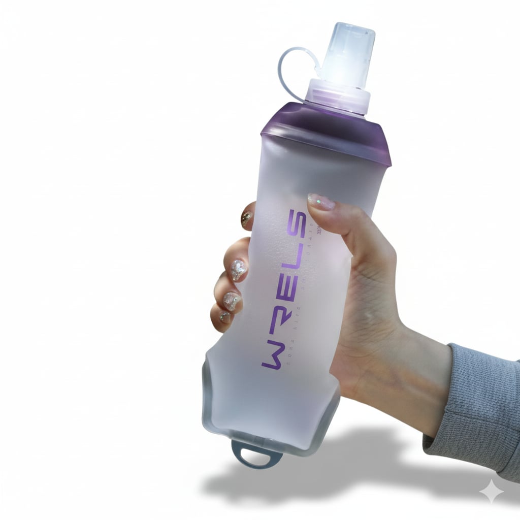 Original Wrels Collapsible Soft Water Bottle White Lavender