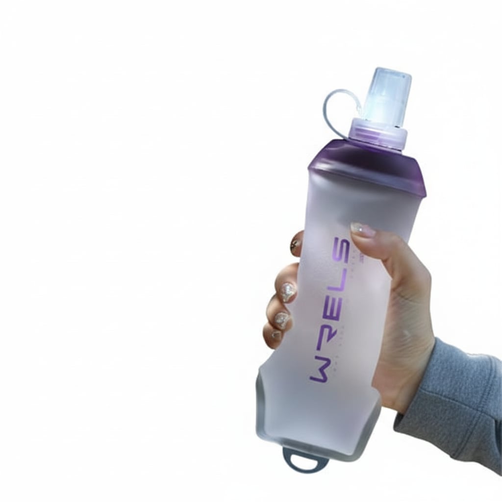 Original Wrels Collapsible Soft Water Bottle White Lavender